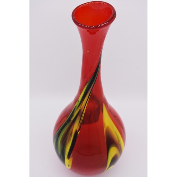 Pier 1 Blown Glass Red Vase - Picture 3 of 5